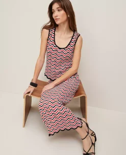 Petite Striped Crochet Sweater Skirt Red/Black Multi 13 Petite Striped Crochet Sweater Skirt Red/Black Multi -Anntaylor Shop 845978 019338 ALT4