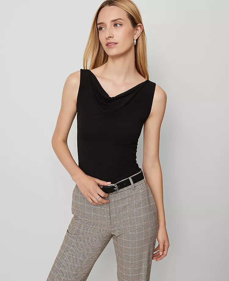 Draped Cowl Neck Top Black 3 Draped Cowl Neck Top Black