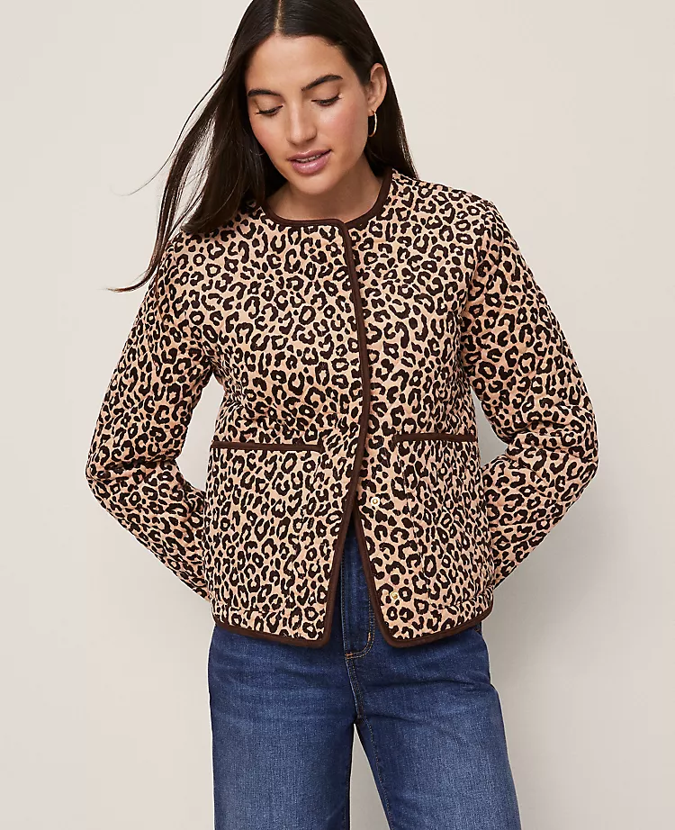 Weekend Collection Animal Print Quilted Jacket Cafe Au Lait 4 Weekend Collection Animal Print Quilted Jacket Cafe Au Lait - Image 2
