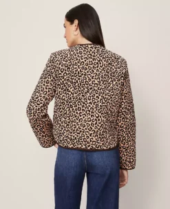 Weekend Collection Animal Print Quilted Jacket Cafe Au Lait 8 Weekend Collection Animal Print Quilted Jacket Cafe Au Lait -Anntaylor Shop 845996 523000 ALT1
