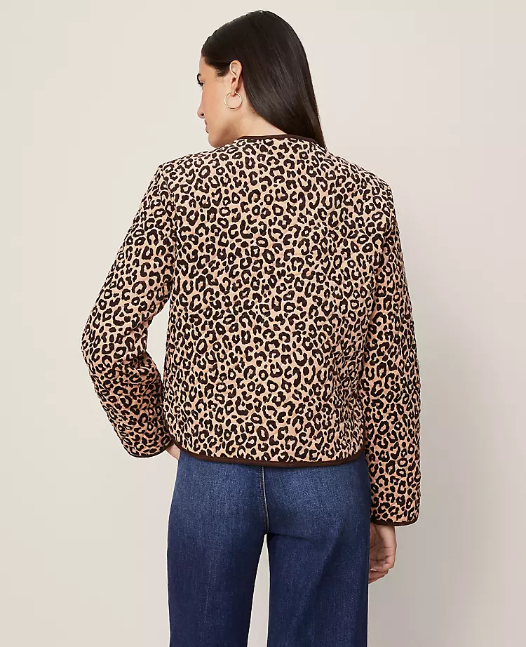 Weekend Collection Animal Print Quilted Jacket Cafe Au Lait 5 Weekend Collection Animal Print Quilted Jacket Cafe Au Lait - Image 3