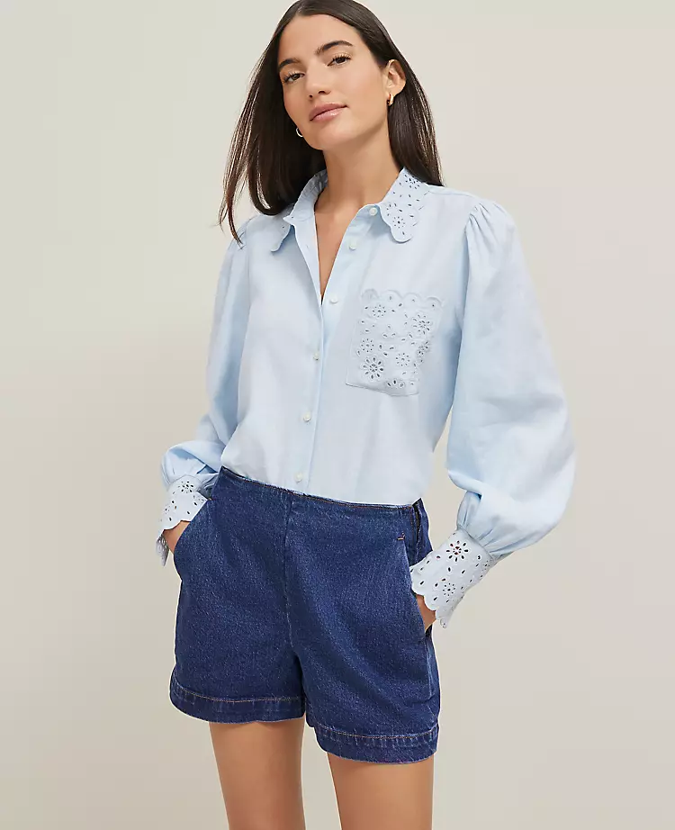The Petite Denim Short Refined Mid Indigo Wash 4 The Petite Denim Short Refined Mid Indigo Wash - Image 2