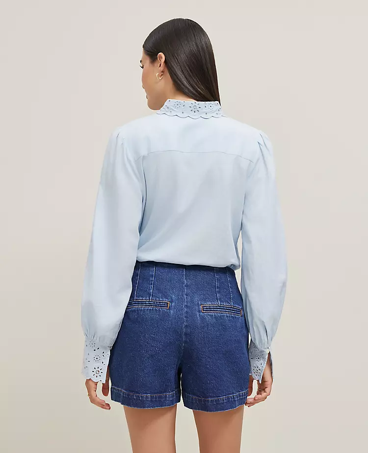 The Petite Denim Short Refined Mid Indigo Wash 5 The Petite Denim Short Refined Mid Indigo Wash - Image 3