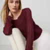Pointelle Boatneck Sweater Windsor Wine 2 Pointelle Boatneck Sweater Windsor Wine -Anntaylor Shop 846049 6143