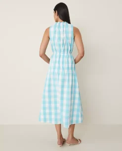 Plaid Flare Midi Dress Sea Isle -Anntaylor Shop 846053 520315 ALT1