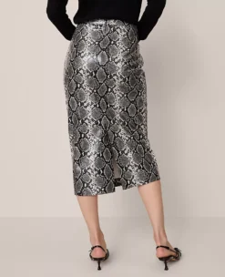 Snake Print Pencil Skirt Black/ Neutral Snakeskin 9 Snake Print Pencil Skirt Black/ Neutral Snakeskin -Anntaylor Shop 846061 019856 ALT2
