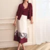 Paisley Satin Midi Skirt Windsor Wine -Anntaylor Shop 846086 523175 MKTG1