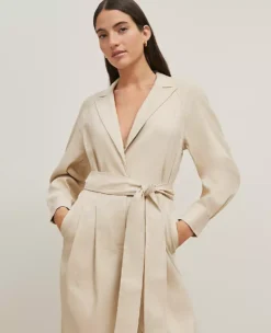 Petite Linen Blend Wide Leg Jumpsuit Toasted Oat -Anntaylor Shop 846091 7879 ALT4