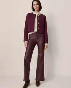 The Crew Neck Jacket In Ponte Poised Plum -Anntaylor Shop 846105 9536 ALT3