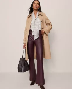 The Faux Leather Flare Pant Poised Plum -Anntaylor Shop 846120 9536