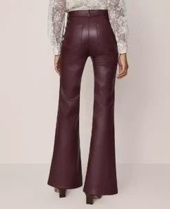 The Faux Leather Flare Pant Poised Plum -Anntaylor Shop 846120 9536 ALT2