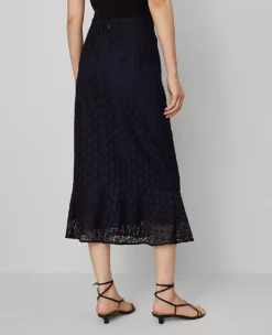 Lace Flounce Midi Skirt Night Sky 9 Lace Flounce Midi Skirt Night Sky -Anntaylor Shop 846121 1362 ALT2