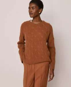 Cashmere Cable Sweater Spiced Cider