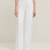 The Petite Wide-Leg Pant In Linen Blend - Curvy Fit White