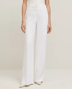 The Petite Wide-Leg Pant In Linen Blend - Curvy Fit White