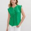 Petite Pintucked Cap Sleeve Top Natural Green 1 Petite Pintucked Cap Sleeve Top Natural Green -Anntaylor Shop 846334 1025