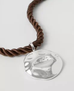 Metal Rope Pendant Necklace Silvertone -Anntaylor Shop 846361 018628 ALT1