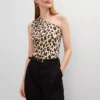 Animal Print One Shoulder Top C1_Black -Anntaylor Shop 846375 520238