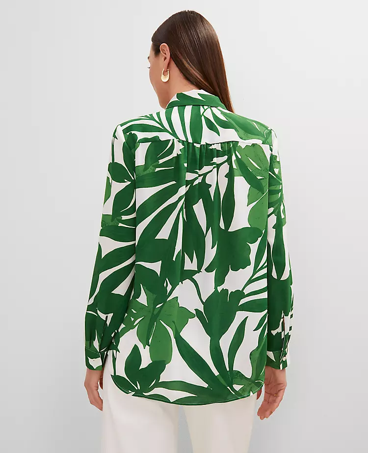 Petite Floral Camp Shirt Leafy Green 4 Petite Floral Camp Shirt Leafy Green - Image 2