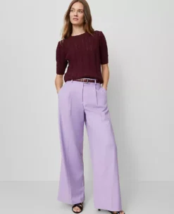 The Petite Modern Wide-Leg Trouser Lavender Petal -Anntaylor Shop 846453 019789