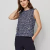 Petite Tweed Patch Pocket Top Blue Multi 1 Petite Tweed Patch Pocket Top Blue Multi -Anntaylor Shop 846457 1359