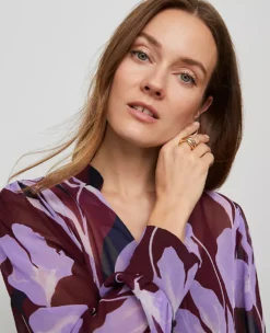 Petite Floral V-Neck Popover B Windsor Wine -Anntaylor Shop 846492 522831 ALT2