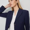 The Petite Shorter Two Button Blazer In Bi-Stretch Pure Sapphire -Anntaylor Shop 846527 8818