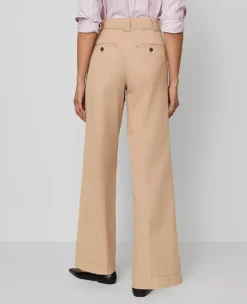 The Petite Belted Wide-Leg Pant Cafe Au Lait -Anntaylor Shop 846534 5824 ALT2