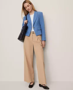 The Petite Belted Wide-Leg Pant Cafe Au Lait -Anntaylor Shop 846534 5824 ALT4