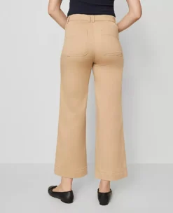 Petite Weekend Collection Sateen Patch Pocket Pant Cafe Au Lait -Anntaylor Shop 846567 5824 ALT2