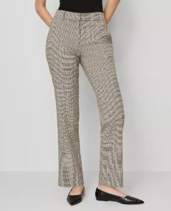 The Straight Pant In Plaid โ Curvy Fit Copper/Cream Multi