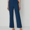 The Petite Flare Ankle Pant In Fluid Crepe - Curvy Fit Moonlit Backdrop