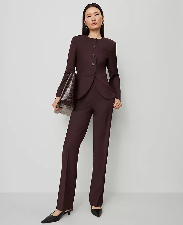 The Petite Curved Hem Jacket Classic Burgundy 6 The Petite Curved Hem Jacket Classic Burgundy - Image 4