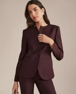 The Petite Curved Hem Jacket Classic Burgundy