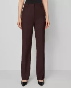 The Petite High Rise Slim Trouser - Curvy Fit Classic Burgundy