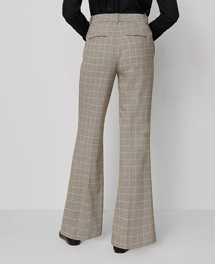 The Petite Flare Trouser In Plaid Copper/Cream Multi 6 The Petite Flare Trouser In Plaid Copper/Cream Multi - Image 4