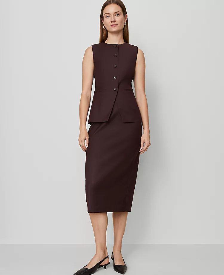 Petite Twill Column Midi Skirt Classic Burgundy 3 Petite Twill Column Midi Skirt Classic Burgundy