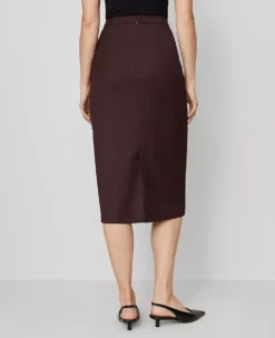 Petite Twill Column Midi Skirt Classic Burgundy 8 Petite Twill Column Midi Skirt Classic Burgundy -Anntaylor Shop 846672 019903 ALT2