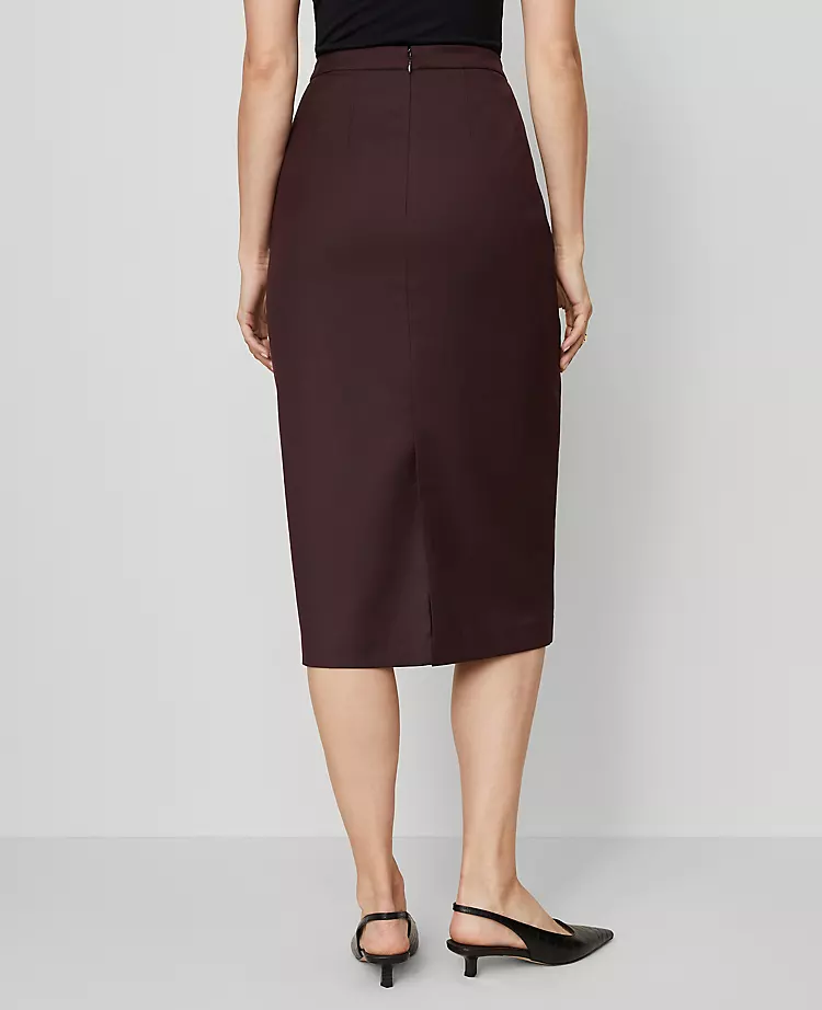 Petite Twill Column Midi Skirt Classic Burgundy 5 Petite Twill Column Midi Skirt Classic Burgundy - Image 3