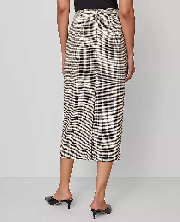 The Petite Clean Pencil Skirt In Plaid Copper/Cream Multi 5 The Petite Clean Pencil Skirt In Plaid Copper/Cream Multi - Image 3