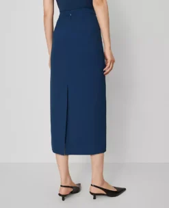 Petite Crepe Column Midi Skirt Moonlit Backdrop -Anntaylor Shop 846723 019811 ALT2