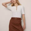 Petite Weekend Collection Lace-Up Top Winter White 1 Petite Weekend Collection Lace-Up Top Winter White -Anntaylor Shop 846768 9192