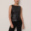 Petite Faux Leather Shell Black -Anntaylor Shop 846780 2222