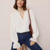 Petite Ruffle Neck Blouse Winter White 2 Petite Ruffle Neck Blouse Winter White -Anntaylor Shop 846820 9192