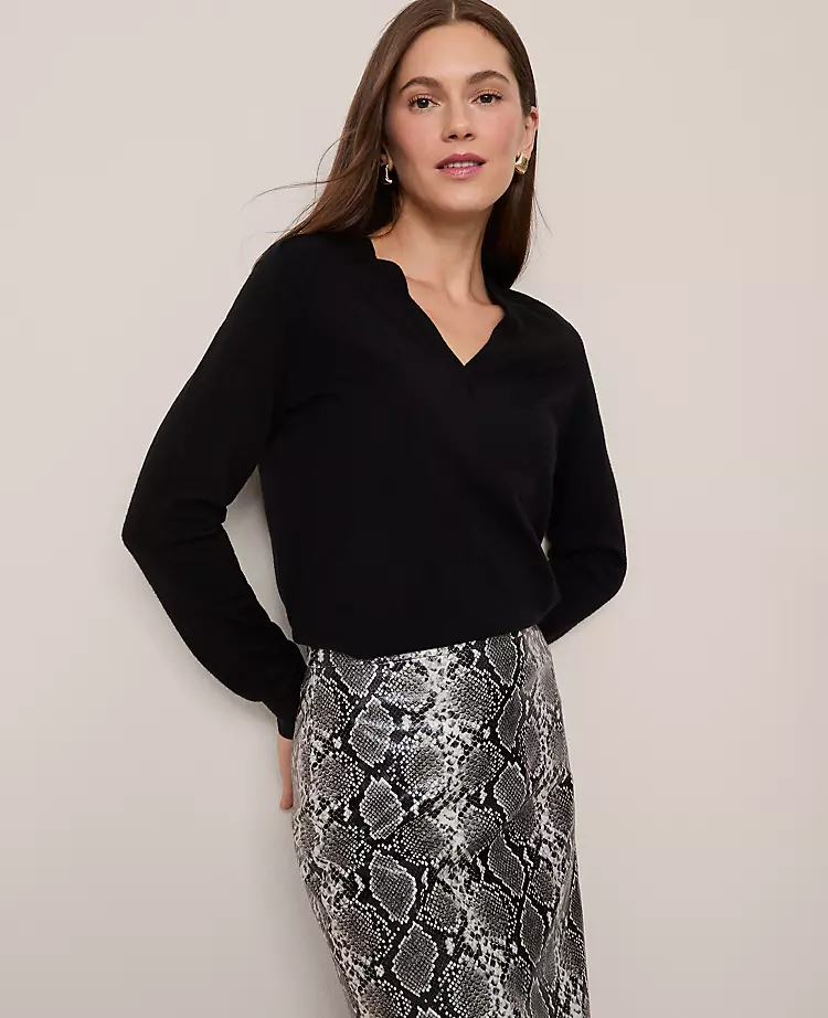 Petite V-Neck Sweater Black 3 Petite V-Neck Sweater Black