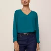 Petite V-Neck Popover Deep Atlantic Teal 2 Petite V-Neck Popover Deep Atlantic Teal -Anntaylor Shop 846840 2073