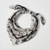 Snake Print Triangle Silk Scarf Winter White -Anntaylor Shop 846850 9192