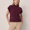 Horsebit Mock Neck Top Poised Plum 1 Horsebit Mock Neck Top Poised Plum -Anntaylor Shop 846854 9536
