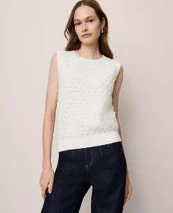 Petite Tweed Sweater Shell Winter White