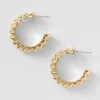 Metal Textured Hoop Earrings Goldtone -Anntaylor Shop 846866 018627